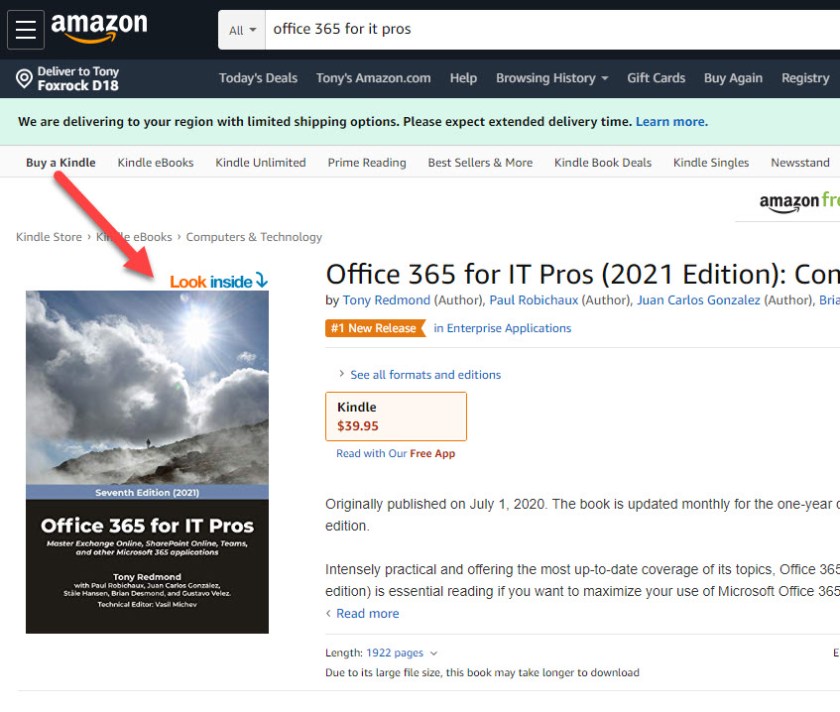  Look Inside Office 365 for IT Pros on Amazon.com