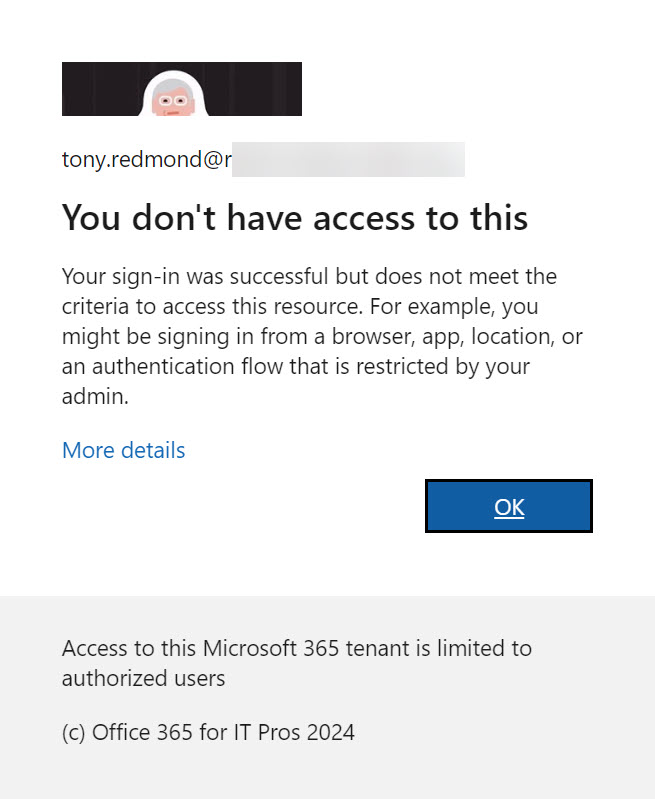 Device code authentication flow blocked by a conditional access policy