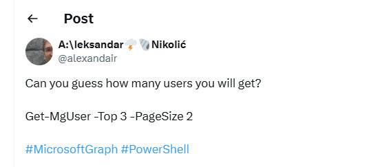 An apparently simple question for the Get-MgUser cmdlet

Microsoft Graph PowerShell SDK