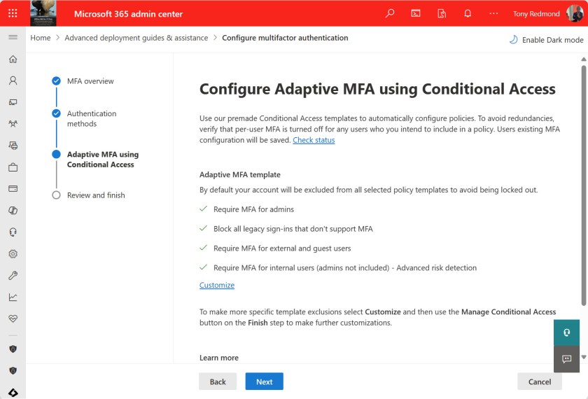 MFA Wizard in the Microsoft 365 admin center.

Azure MFA