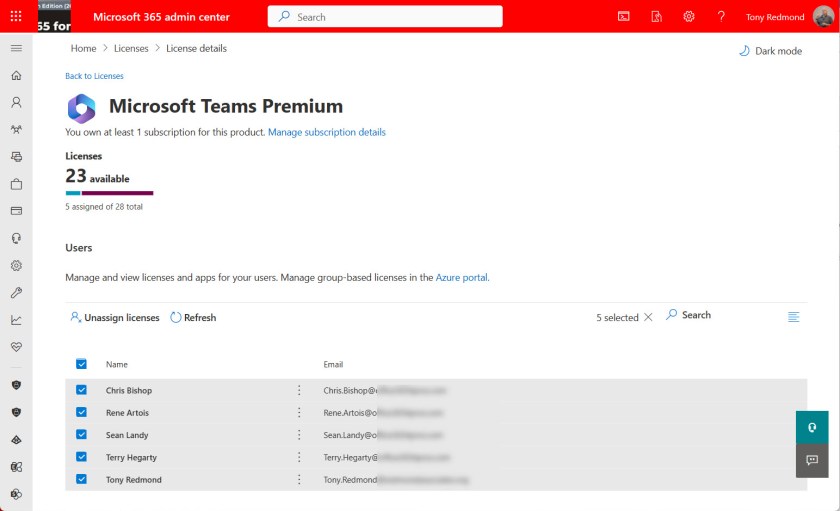 Removing the Teams Premium license from user accounts in the Microsoft 365 admin center

Remove Teams Premium licenses from Azure AD accounts